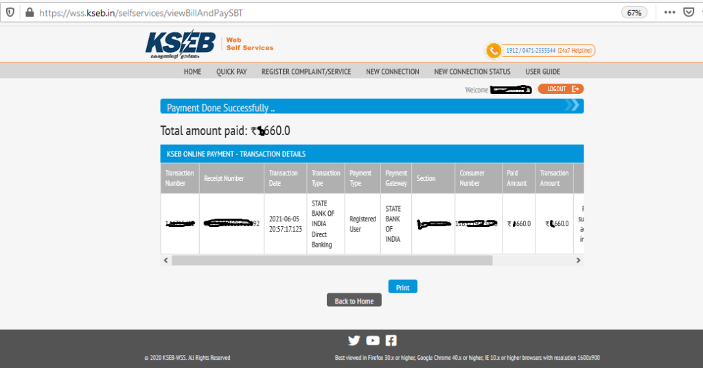 kseb quick pay successfully completed